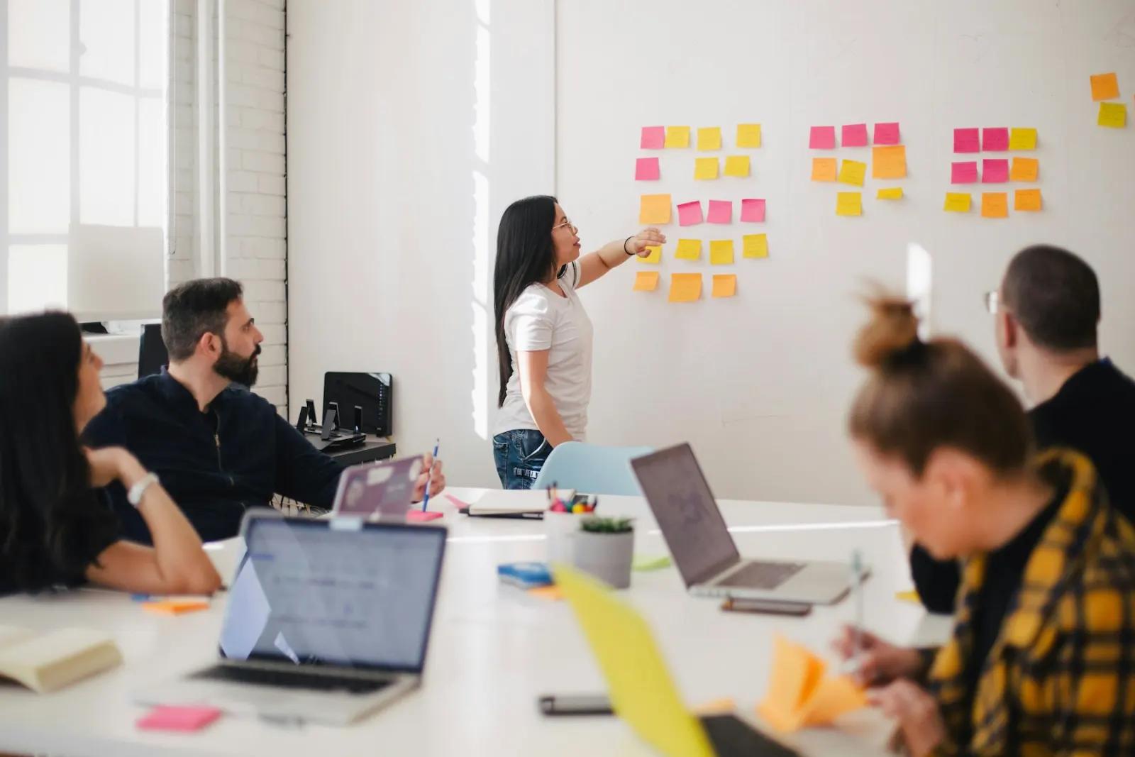 Founders mapping an idea on a whiteboard